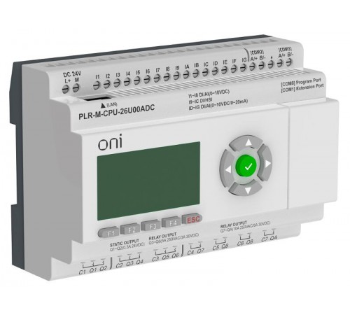 Микро ПЛК PLR-M. CPU DI16/DO08(R)/DO02(T) 24В DC ONI  PLR-M-CPU-26U00ADC  ONI