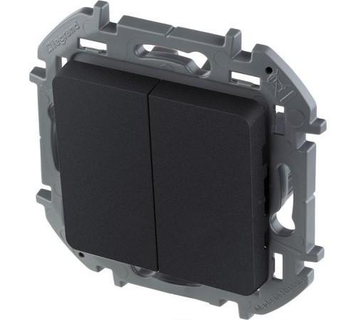 Inspiria Антрацит Выключатель 2-клавишный С/У без рамки  673623  Legrand