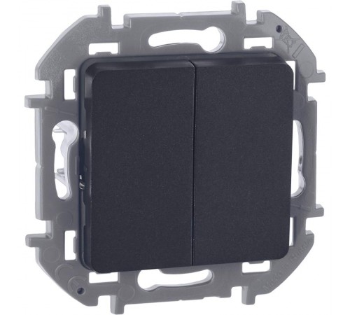 Inspiria Антрацит Выключатель 2-клавишный С/У без рамки  673623  Legrand