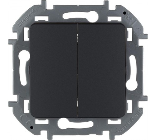 Inspiria Антрацит Выключатель 2-клавишный С/У без рамки  673623  Legrand