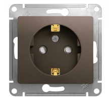 Glossa Шоколад Розетка с заземлением со шторками, 16А  GSL000845  SE