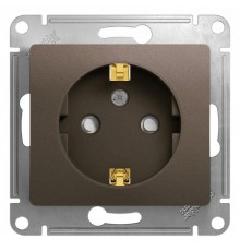 Glossa Шоколад Розетка с заземлением со шторками, 16А  GSL000845  SE