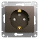 Glossa Шоколад Розетка с заземлением со шторками, 16А  GSL000845  SE