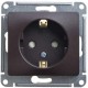 Glossa Шоколад Розетка с заземлением со шторками, 16А  GSL000845  SE