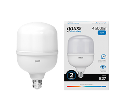 Лампа светодиодная Elementary LED T140 E27 50W 4500lm 180-240V 6500K 1/8  63235  Gauss