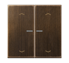 Клавиша для KNX кнопки, 2 группы, с окошком и символами "стрелки"; металл; латунь Antik  ME102KO5PAT  Jung