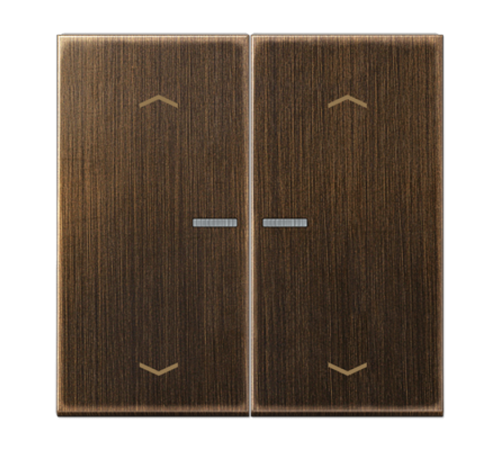 Клавиша для KNX кнопки, 2 группы, с окошком и символами "стрелки"; металл; латунь Antik  ME102KO5PAT  Jung