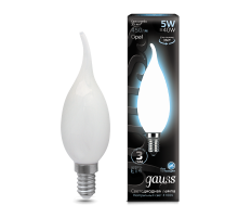 Лампа светодиодная LED 5Вт E14 220В 4100К свеча на ветру  104201205  Gauss
