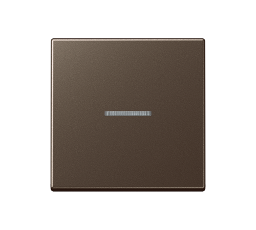 Одинарная клавиша с окошком для балансирных механизмов выключателей (кнопок) с подсветкой, в комплекте с AS90HP (крепежный элемент); дюропласт; мокко;