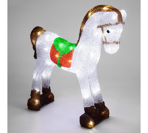 Акриловая светодиодная фигура Лошадка 38х13х38 см, 60 светодиодов, IP65, понижающий трансформатор в комплекте  513-332  NEON-NIGHT