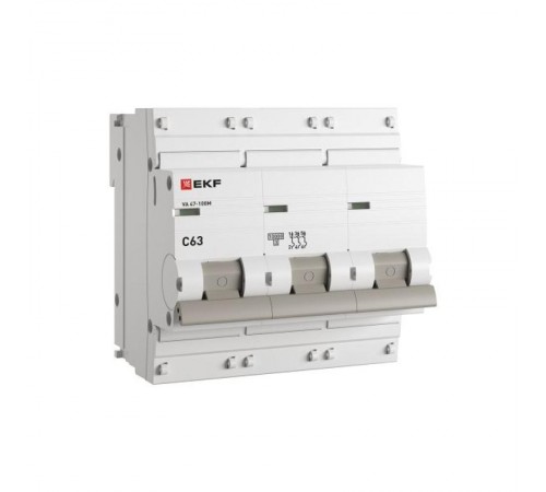 Авт. выкл. 3P 63А (C) 10кА ВА 47-100M без тепл. расцепит. PROxima  mcb47100m-3-63C-pro  EKF