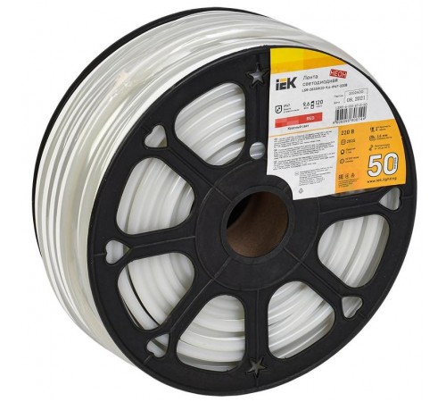 Лента светодиодная "неон" 50м LSR-2835R120-9,6-IP67-220В  LSR5-6-120-67-0-50  IEK