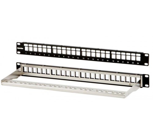 PPBL4A-19-24-SH-RM Модульная патч-панель 19", 24 порта, угловая, 1U, для экранированных и неэкранир.модулей Keystone Jack  426175  Hyperline
