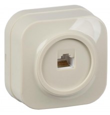 РТ20-ХК Розет. 1-ая телеф. о/у GLORY кремовый  ETH10-K33  IEK