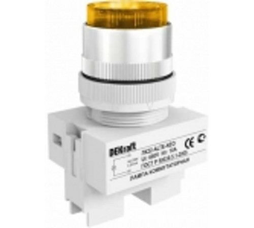 Лампа комм. ALTE 22 мм Цвет:ЖЕЛТЫЙ неон 220В ЛK-22 DE  25009DEK  DEKraft