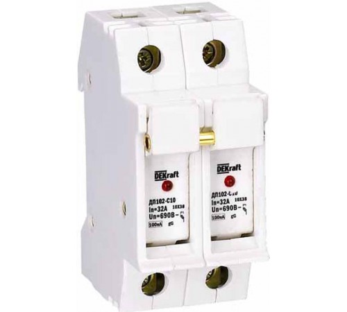 Держатель предохранителя типа C10 со светодиодной и  21384DEK  DEKraft