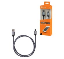 Дата-кабель, ДК 10, USB - micro USB, 1 м, тканевая оплетка, серый,  SQ1810-0310  TDM
