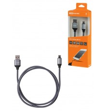 Дата-кабель, ДК 10, USB - micro USB, 1 м, тканевая оплетка, серый,  SQ1810-0310  TDM