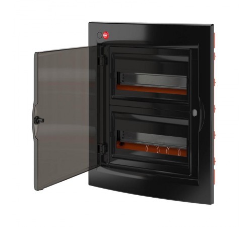 Щиток встраиваемый с дверцей 24 мод.,IP41, черный, с клеммным блоком 63А  RB24B4TBD  DKC