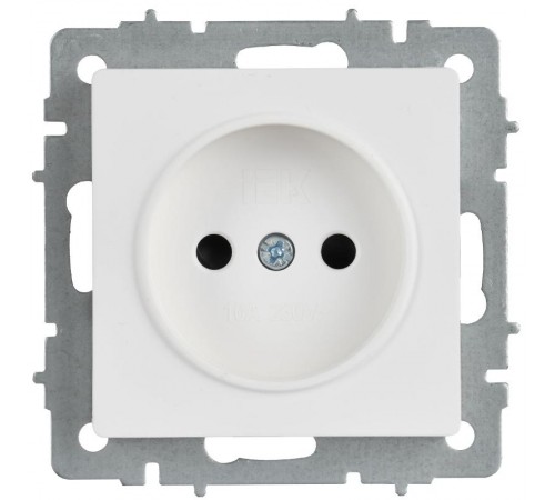 BRITE Розетка 1-местная без заземления без защитных шторок 10А РС10-1-0-БрАБ арктический белый   BR-R10-10-K91  IEK