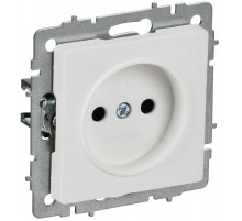 BRITE Розетка 1-местная без заземления без защитных шторок 10А РС10-1-0-БрАБ арктический белый   BR-R10-10-K91  IEK