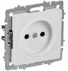 BRITE Розетка 1-местная без заземления без защитных шторок 10А РС10-1-0-БрАБ арктический белый   BR-R10-10-K91  IEK