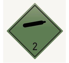 Знак для маркировки опасных грузов 2.1 "Невоспламеняющиеся, нетоксичные газы" 250х250 мм  an-7-2-1  EKF