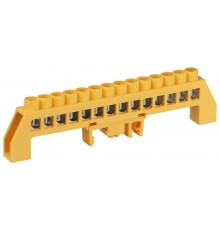 Шина  NO-224-119 PE земля в комбинированном изоляторе на DIN-рейку ШНИ-8х12-14-Д- желтый  Б0062958  ЭРА