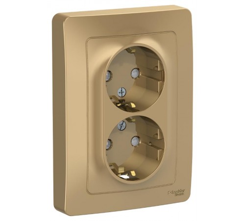 Blanca Титан С/У Розетка 2-ая с заземлением со шторками, 16А, 250В  BLNRS001124  SE