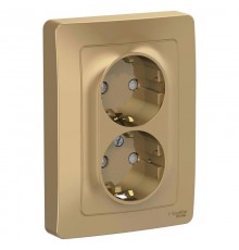 Blanca Титан С/У Розетка 2-ая с заземлением со шторками, 16А, 250В  BLNRS001124  SE