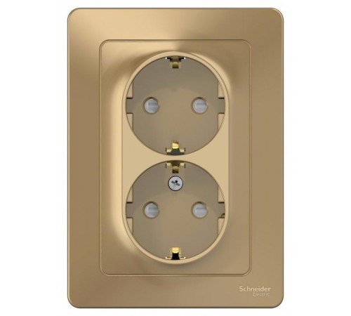 Blanca Титан С/У Розетка 2-ая с заземлением со шторками, 16А, 250В  BLNRS001124  SE