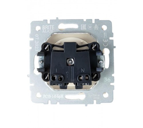 BRITE Розетка без заземления без шторок10А РС10-1-0-БрЖ жемчуг  BR-R10-10-K36  IEK
