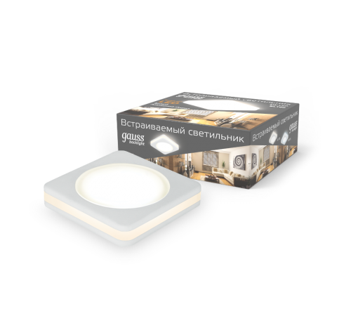 Светильник точечный встраиваемый светодиодный Backlight BL100 Квадрат. Белый, 5W, LED 3000K  BL100  Gauss