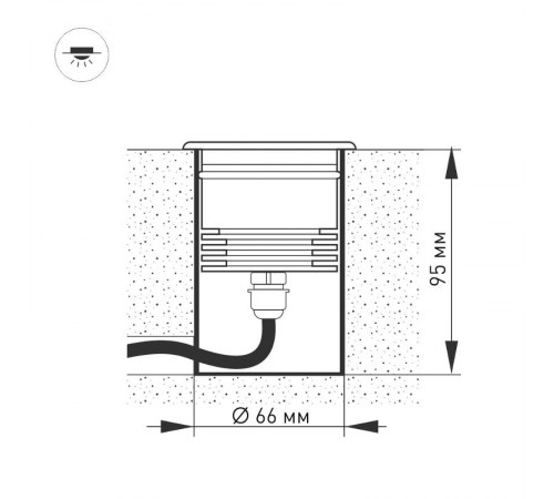 Светильник LTD-GROUND-TILT-R80-9W Warm3000 (SL, 60 deg, 230V)  024950  Arlight