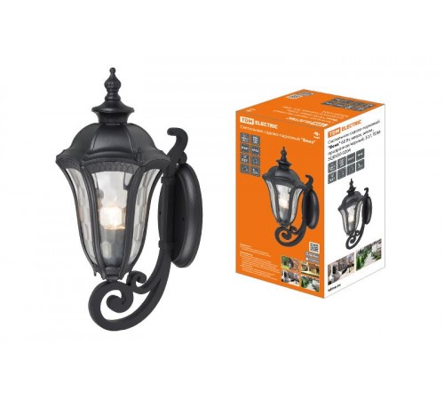 Светильник садово-парковый "Вена" 60 Вт, вверх, алюм., прозрачное/черный, Е27  SQ0330-0204  TDM