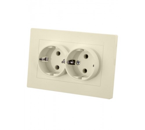 Розетка двойная 2П+З 16А 250В сл. кость "Сенеж"   SQ1816-0136  TDM