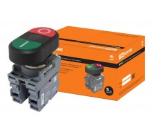 Кнопка двойная MPD2-11В (зеленая/красная) в сборе d22мм (I/O)  SQ0747-0043  TDM