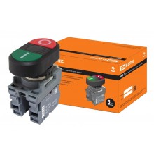 Кнопка двойная MPD2-11В (зеленая/красная) в сборе d22мм (I/O)  SQ0747-0043  TDM