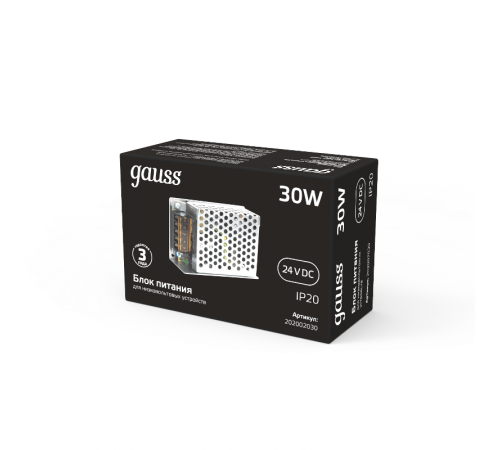 Блок питания 30W 24V IP20 1/140  202002030  Gauss