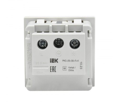 PRIMER РКС-20-30-П-К Розетка з/к з/ш в/з белая  PR-KK40D-RSZH-2-2-K01  IEK