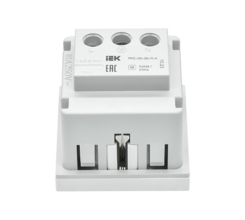 PRIMER РКС-20-30-П-К Розетка з/к з/ш в/з белая  PR-KK40D-RSZH-2-2-K01  IEK