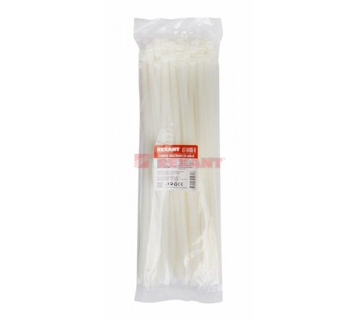 Стяжкa нейлоновая 400 x 7,6 мм, белая (упак. 100 шт)  07-0400-8  REXANT