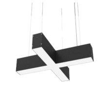 Светодиодный светильник X-line X-образный 20 Вт 3000 К 532x500x100 мм черный муар и торцевыми крышками (4 шт.)  V1-R0-9XX23-02OP0-4002030  VARTON