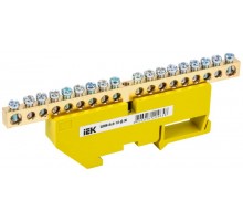 Шина PE "земля" на DIN-изоляторе ШНИ-6х9-18-Д-Ж  YNN10-69-18D-K05  IEK