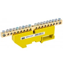 Шина PE "земля" на DIN-изоляторе ШНИ-6х9-18-Д-Ж  YNN10-69-18D-K05  IEK
