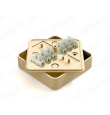 Коробка распределительная для о/п 75х75х20мм с клеммной колодкой ЗВИ-3 (1,0-2,5мм2) 6 клемм, IP40, цвет - ДУБ(100шт)  GE41212-12  GREENEL