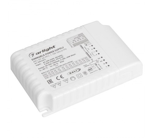 Блок питания ARJ-SP-40-PFC-1-10V-DALI2-PD (40W, 500-1050mA) (Arlight, IP20 Пластик, 5 лет)  025123(1)  Arlight