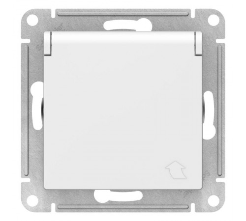 AtlasDesign Лотос Розетка с заземлением со шторками с крышкой, 16А, IP20, механизм  ATN001346  SE