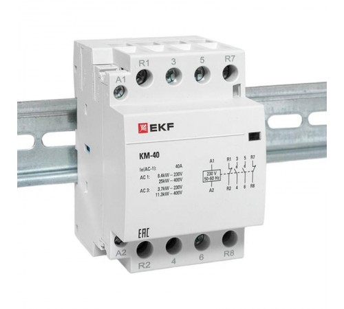 Контактор модульный КМ 40А 2NО+2NC (3 мод.) PROxima km-3-40-22  EKF