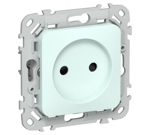 FLITE Розетка без заземления со шторками быстрозажимные клеммы 10А РСш01-1-ФлХЛ холодный лед  FI-R13-10-1-K94  IEK